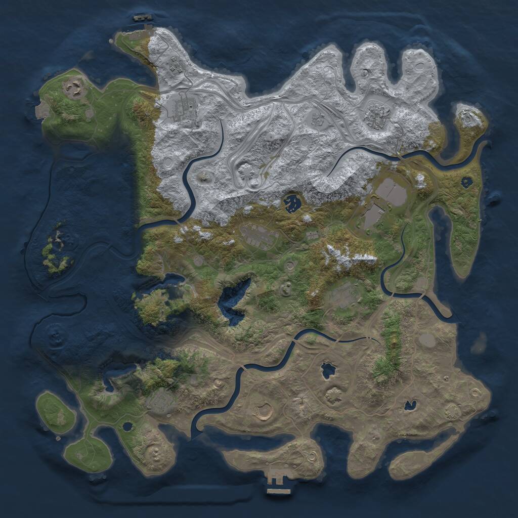 Rust Map: Procedural Map, Size: 4500, Seed: 336177044, 16 Monuments