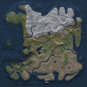 Thumbnail Rust Map: Procedural Map, Size: 4500, Seed: 336177044, 16 Monuments