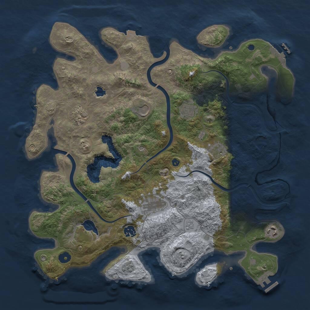 Rust Map: Procedural Map, Size: 4000, Seed: 1901, 14 Monuments