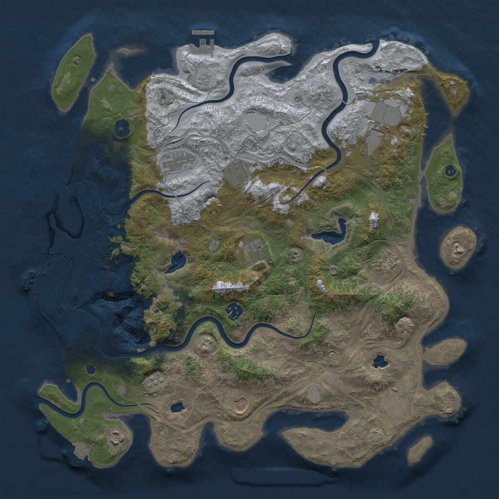 Rust Map: Procedural Map, Size: 4500, Seed: 20250906, 16 Monuments