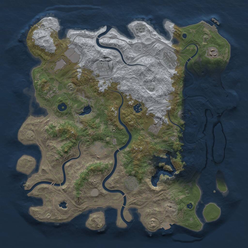 Rust Map: Procedural Map, Size: 4250, Seed: 110340686, 16 Monuments