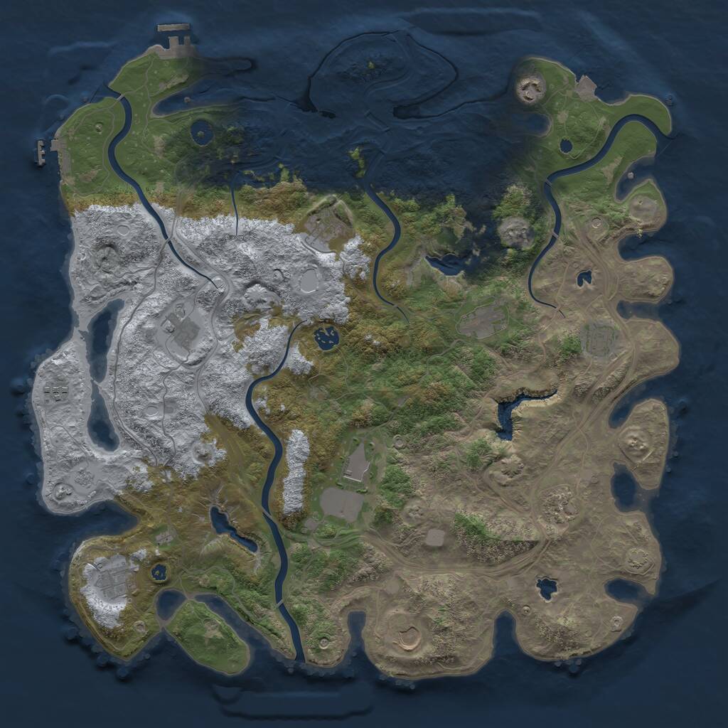 Rust Map: Procedural Map, Size: 4602, Seed: 238765, 17 Monuments