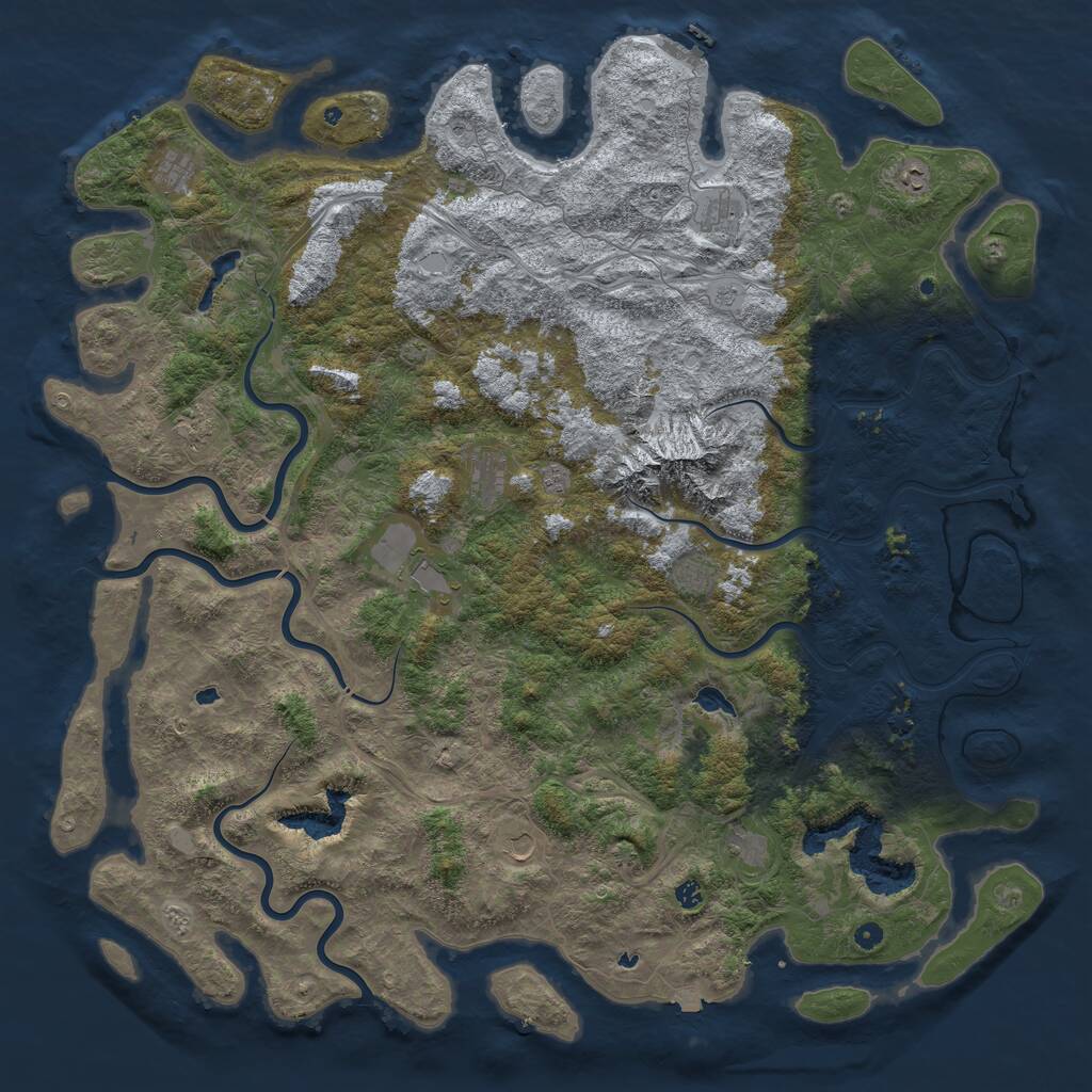 Rust Map: Procedural Map, Size: 6000, Seed: 213879321, 16 Monuments