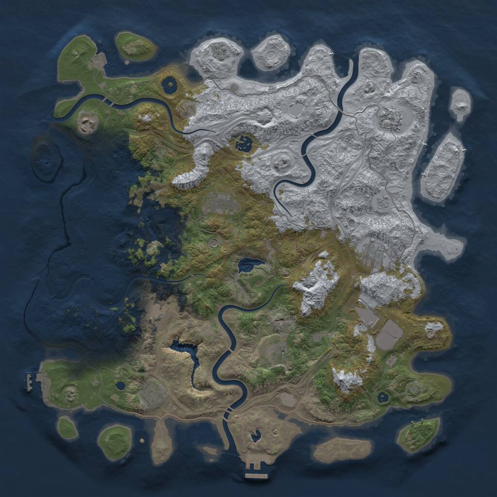 Rust Map: Procedural Map, Size: 4500, Seed: 1867941075, 16 Monuments