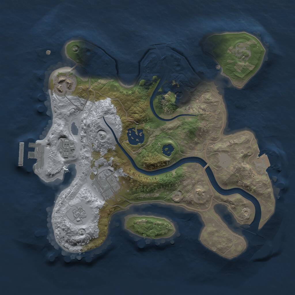Rust Map: Procedural Map, Size: 2500, Seed: 595830520, 8 Monuments