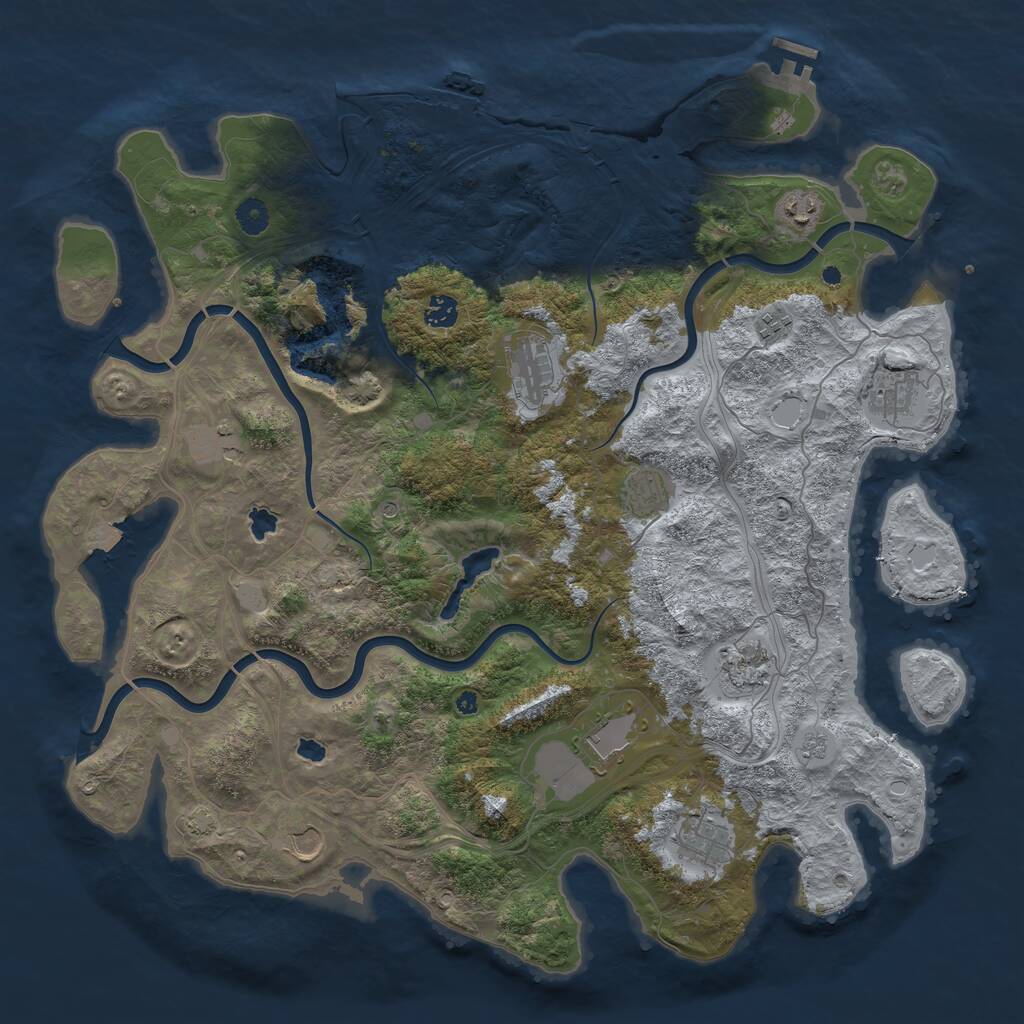 Rust Map: Procedural Map, Size: 4500, Seed: 589443207, 17 Monuments