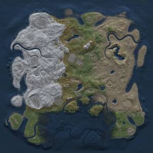 Thumbnail Rust Map: Procedural Map, Size: 4500, Seed: 53222, 17 Monuments