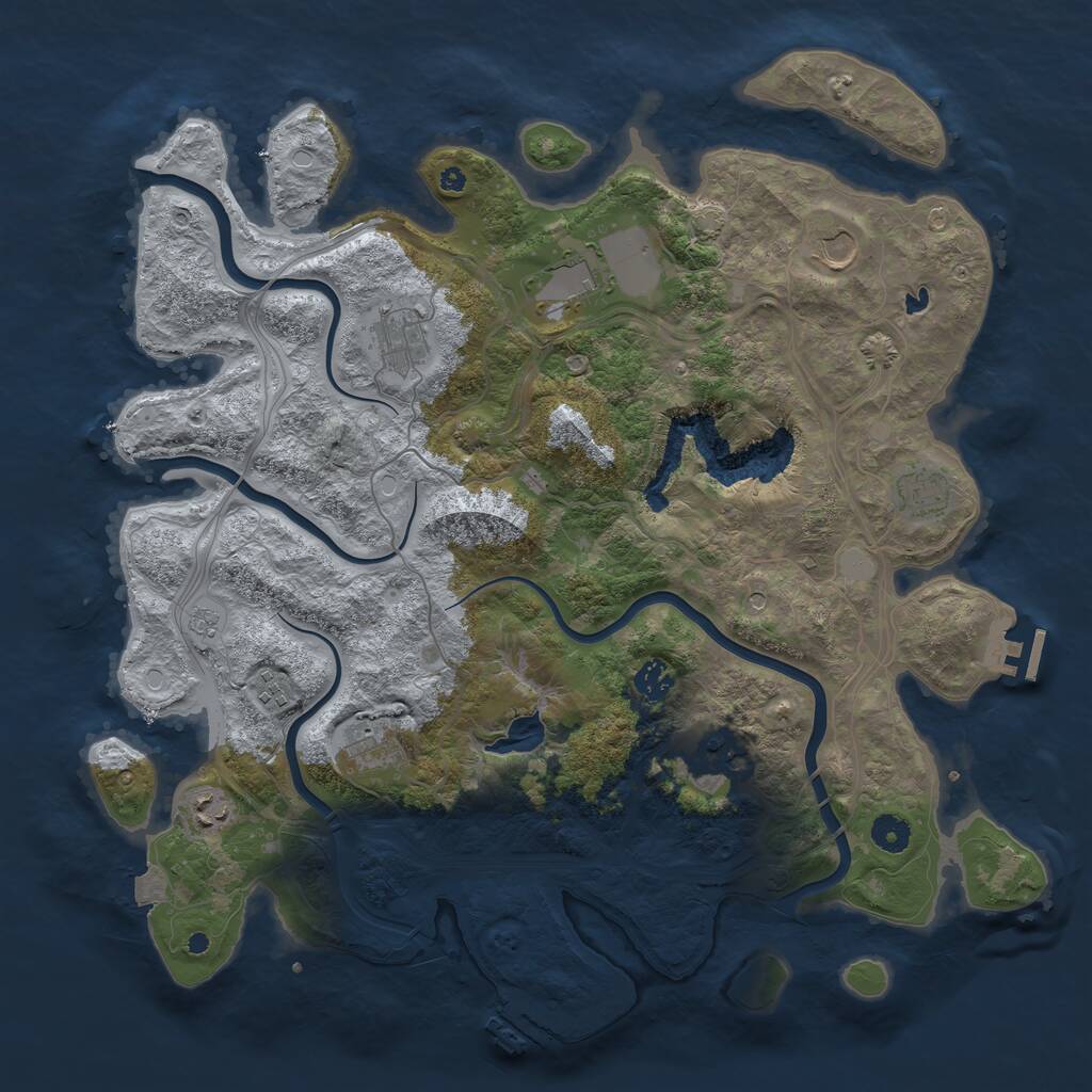 Rust Map: Procedural Map, Size: 4250, Seed: 837309670, 15 Monuments