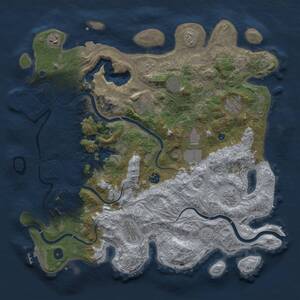 Thumbnail Rust Map: Procedural Map, Size: 4250, Seed: 13818, 15 Monuments