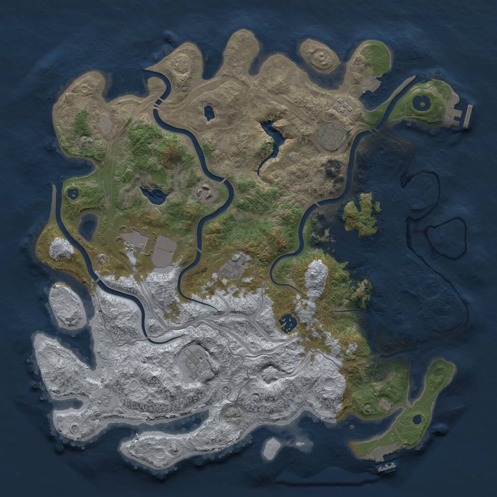 Rust Map: Procedural Map, Size: 4250, Seed: 643539697, 14 Monuments