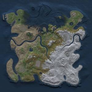 Thumbnail Rust Map: Procedural Map, Size: 3750, Seed: 1348513226, 14 Monuments