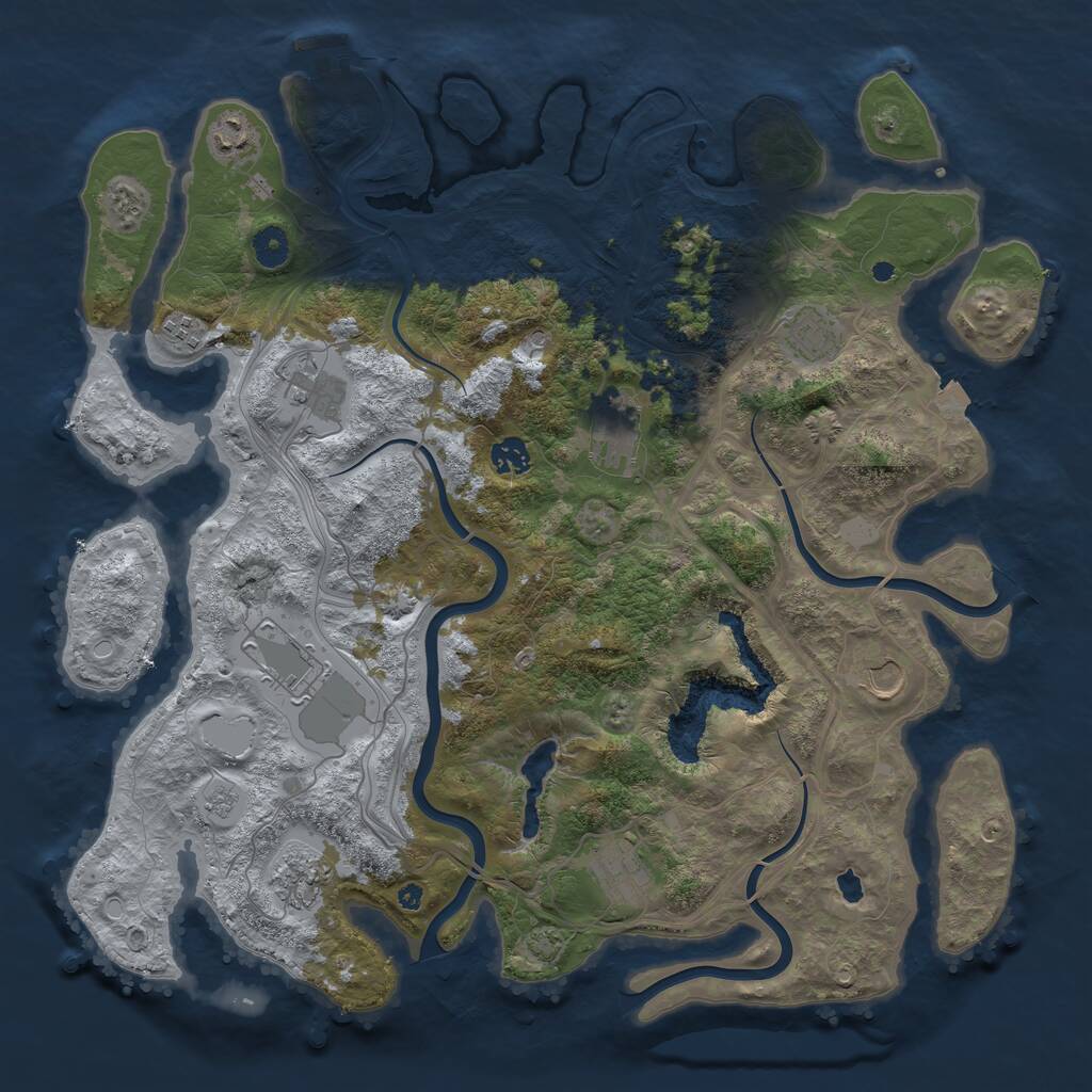 Rust Map: Procedural Map, Size: 4250, Seed: 1125838953, 15 Monuments