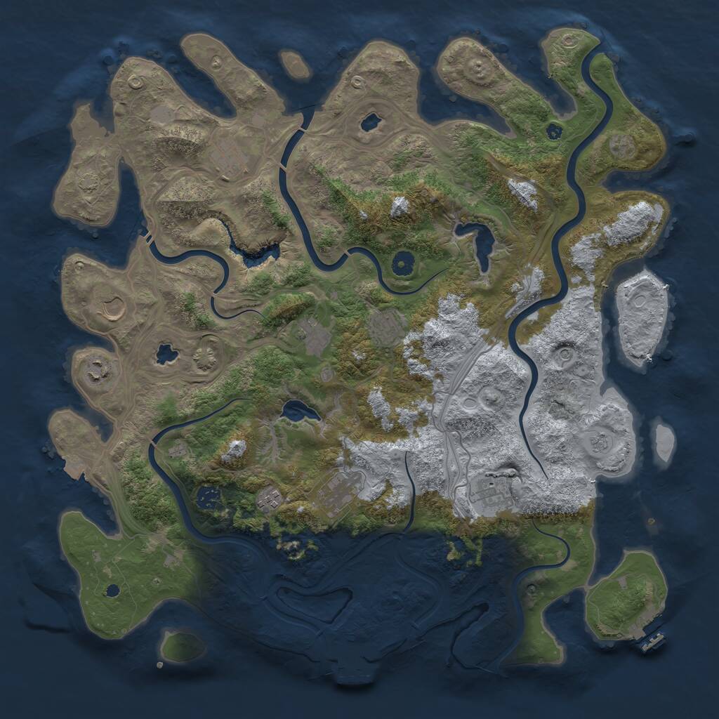 Rust Map: Procedural Map, Size: 4500, Seed: 805434769, 15 Monuments