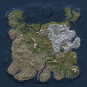 Thumbnail Rust Map: Procedural Map, Size: 3700, Seed: 104363726, 16 Monuments