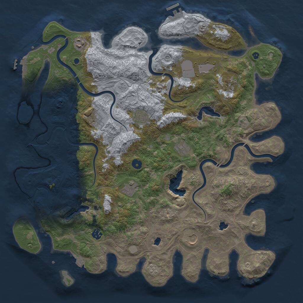Rust Map: Procedural Map, Size: 4500, Seed: 778932931, 16 Monuments