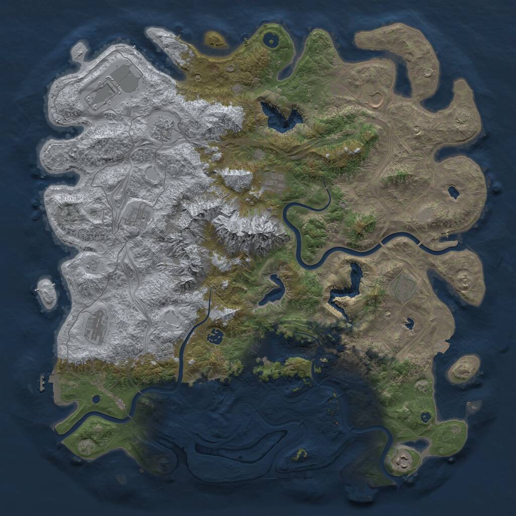 Rust Map: Procedural Map, Size: 5000, Seed: 812012551, 17 Monuments