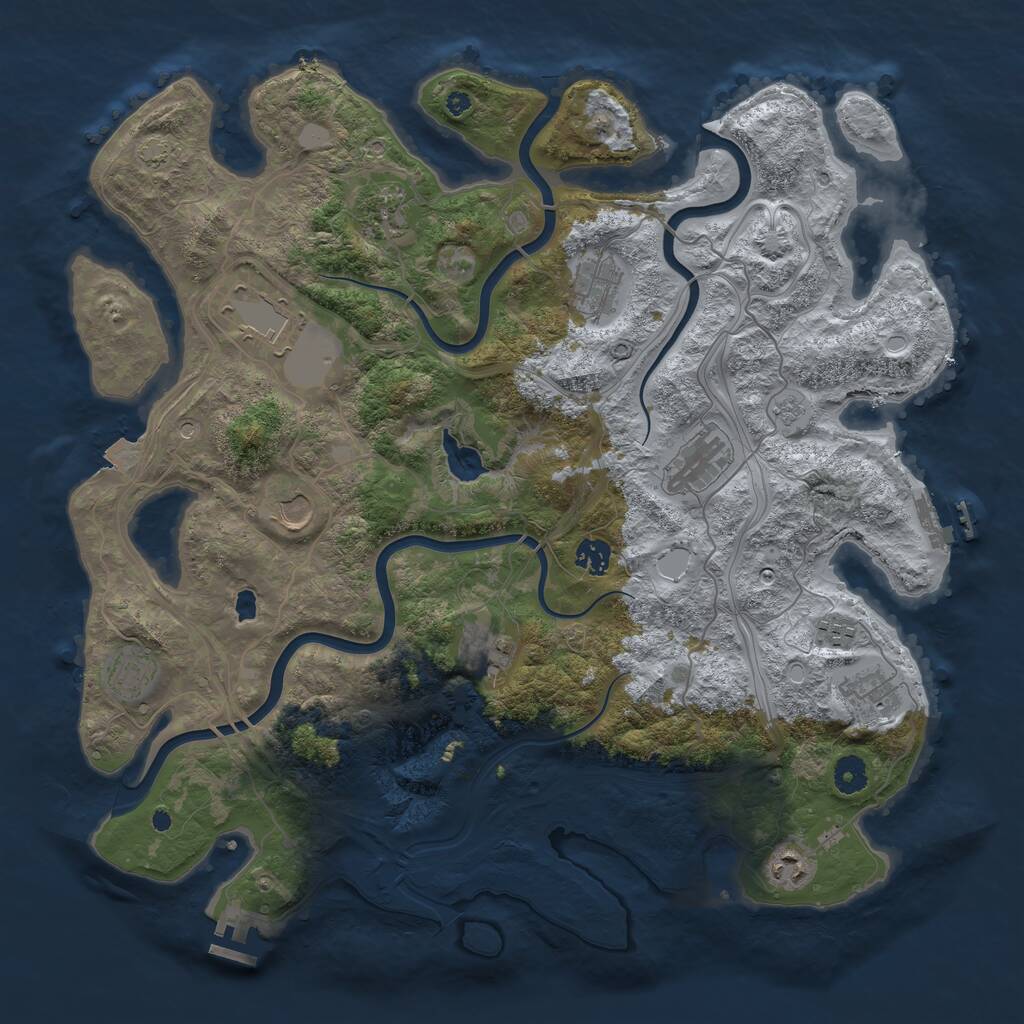Rust Map: Procedural Map, Size: 4250, Seed: 488197265, 17 Monuments
