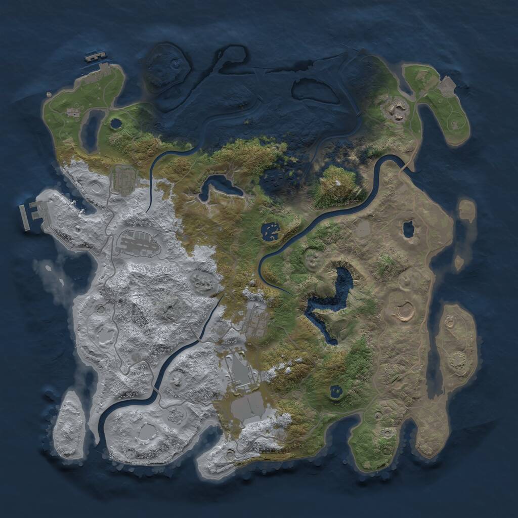Rust Map: Procedural Map, Size: 4000, Seed: 275717886, 14 Monuments
