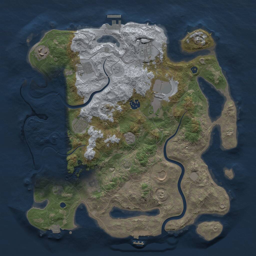Rust Map: Procedural Map, Size: 3750, Seed: 28944, 15 Monuments