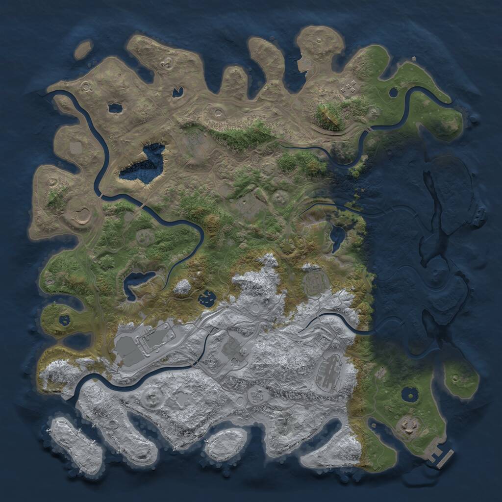 Rust Map: Procedural Map, Size: 4500, Seed: 163685552, 16 Monuments