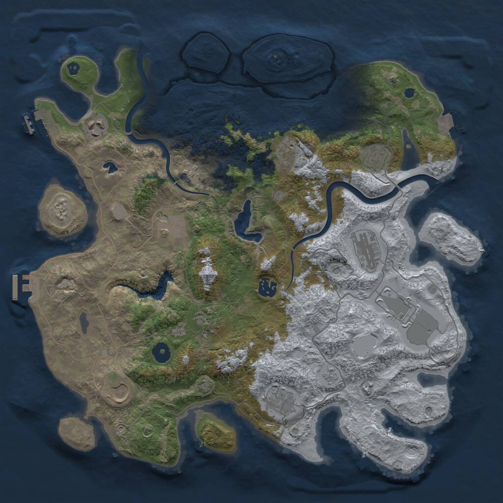 Rust Map: Procedural Map, Size: 4000, Seed: 35325, 17 Monuments