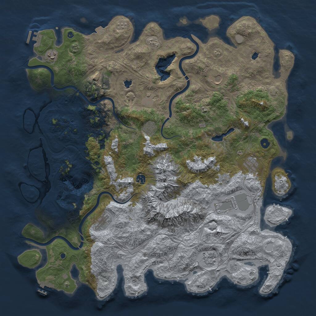 Rust Map: Procedural Map, Size: 5000, Seed: 217198557, 17 Monuments