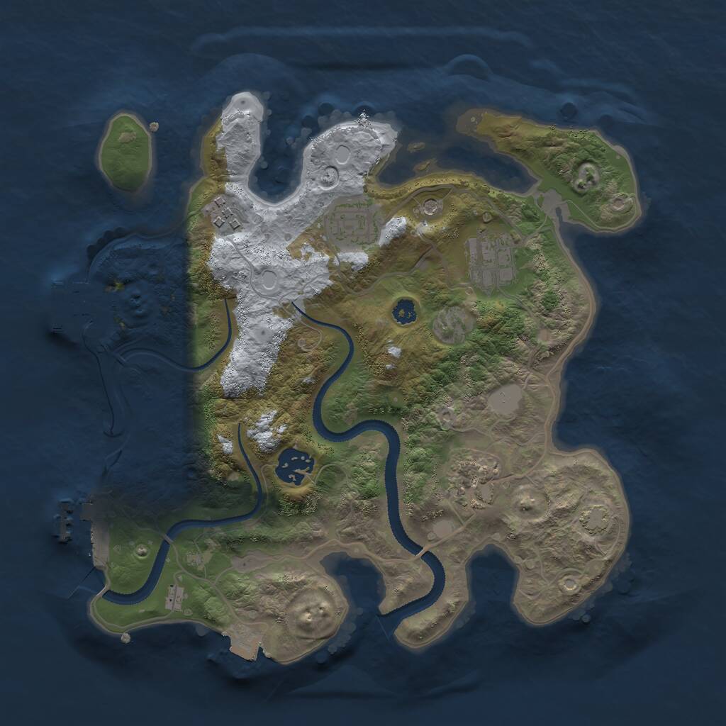 Rust Map: Procedural Map, Size: 3000, Seed: 466784, 10 Monuments