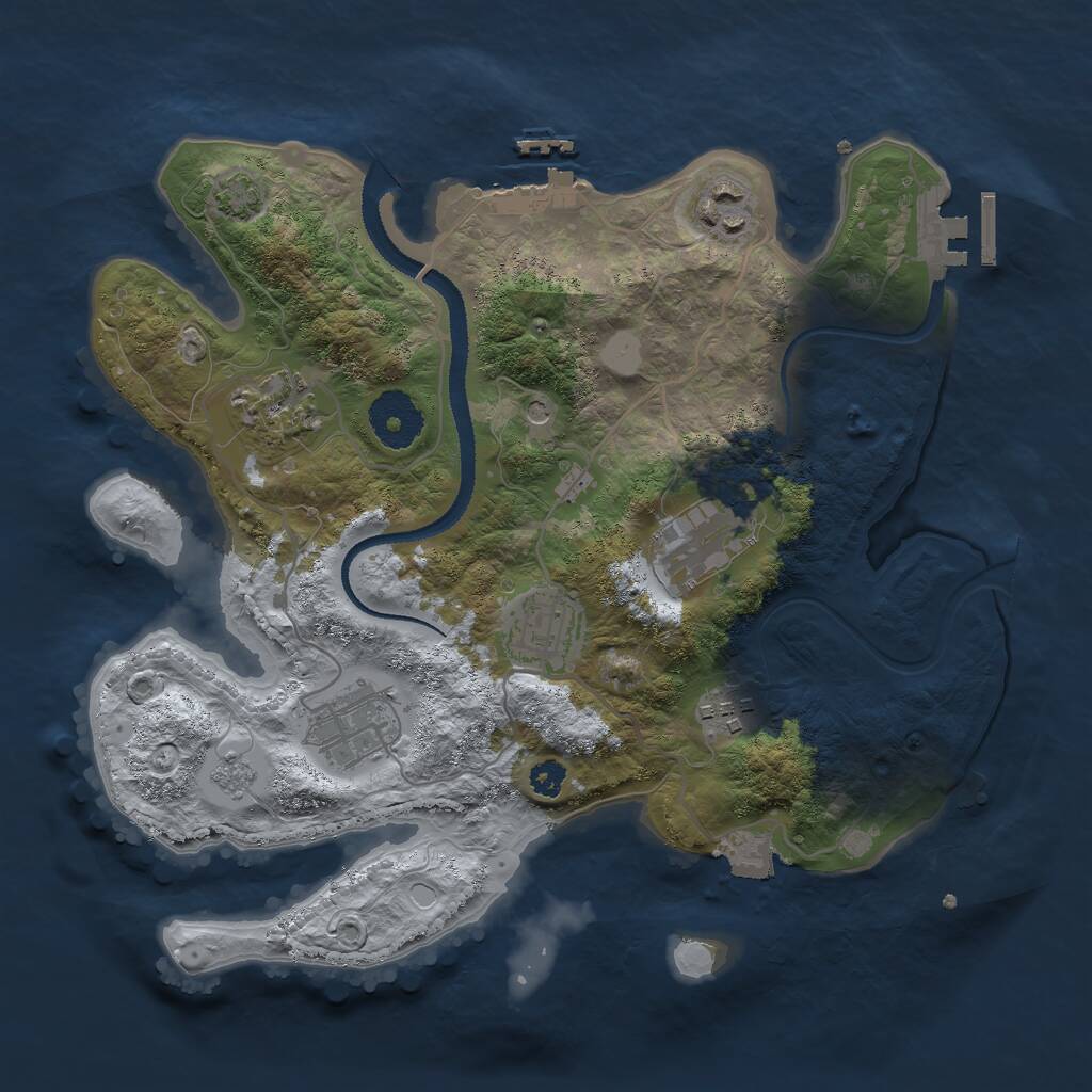Rust Map: Procedural Map, Size: 3000, Seed: 1834515, 12 Monuments