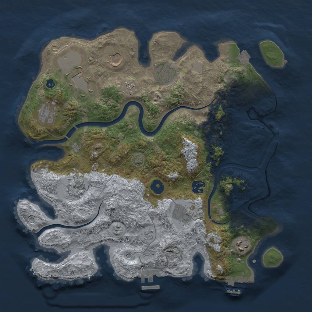 Rust Map: Procedural Map, Size: 3500, Seed: 452300, 15 Monuments