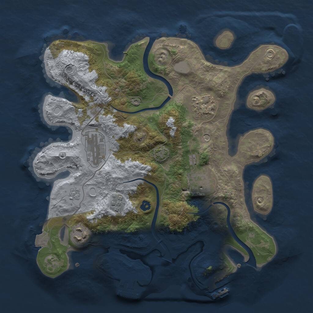 Rust Map: Procedural Map, Size: 3000, Seed: 67234901, 11 Monuments
