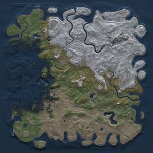 Thumbnail Rust Map: Procedural Map, Size: 6000, Seed: 837957393, 17 Monuments
