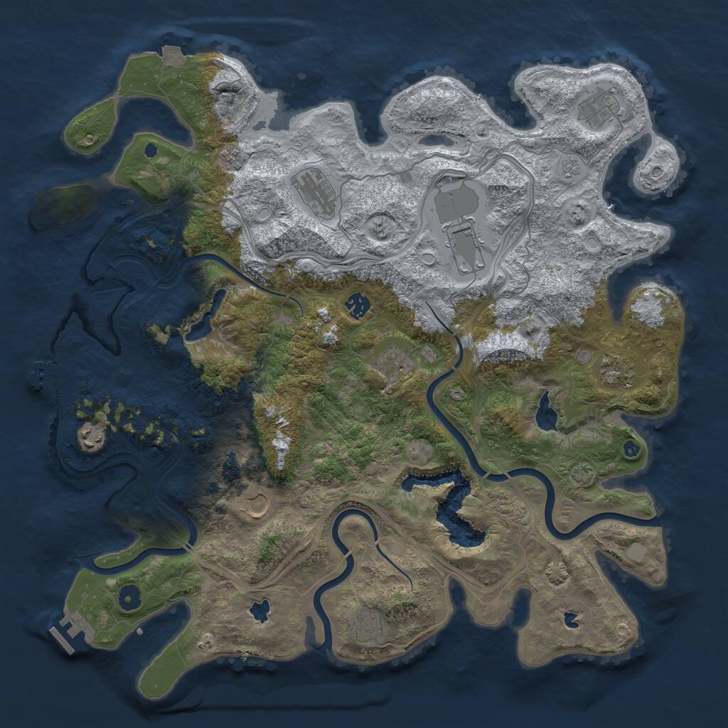 Rust Map: Procedural Map, Size: 4500, Seed: 817375760, 16 Monuments