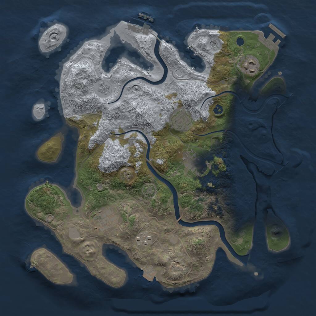 Rust Map: Procedural Map, Size: 3250, Seed: 1313, 11 Monuments