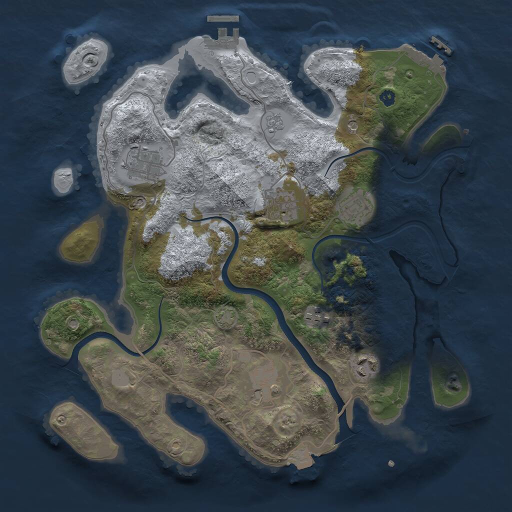 Rust Map: Procedural Map, Size: 3250, Seed: 1313, 12 Monuments