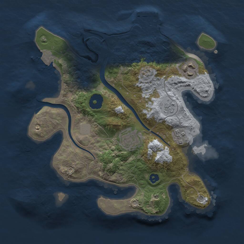 Rust Map: Procedural Map, Size: 2500, Seed: 1970144235, 6 Monuments