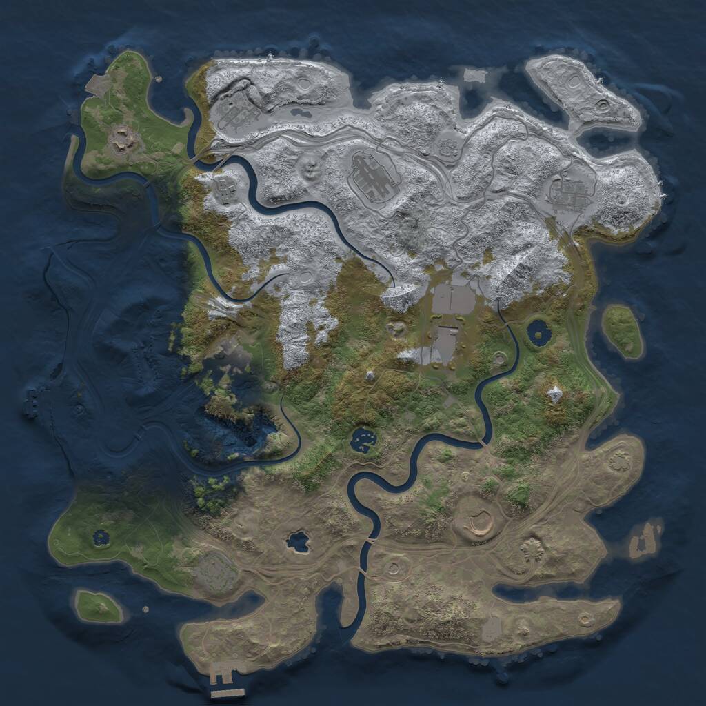 Rust Map: Procedural Map, Size: 4250, Seed: 1145144156, 16 Monuments