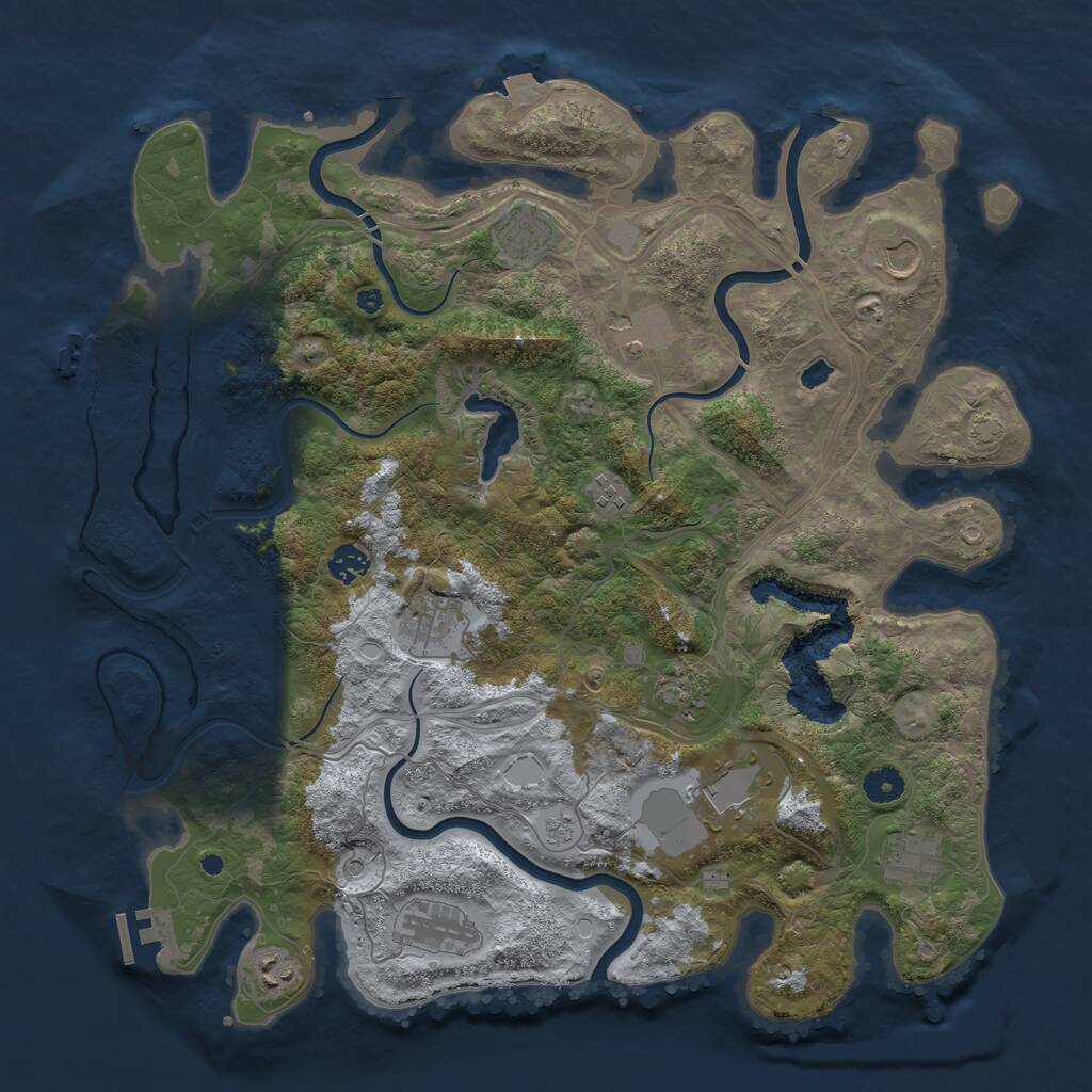 Rust Map: Procedural Map, Size: 4250, Seed: 801106600, 17 Monuments