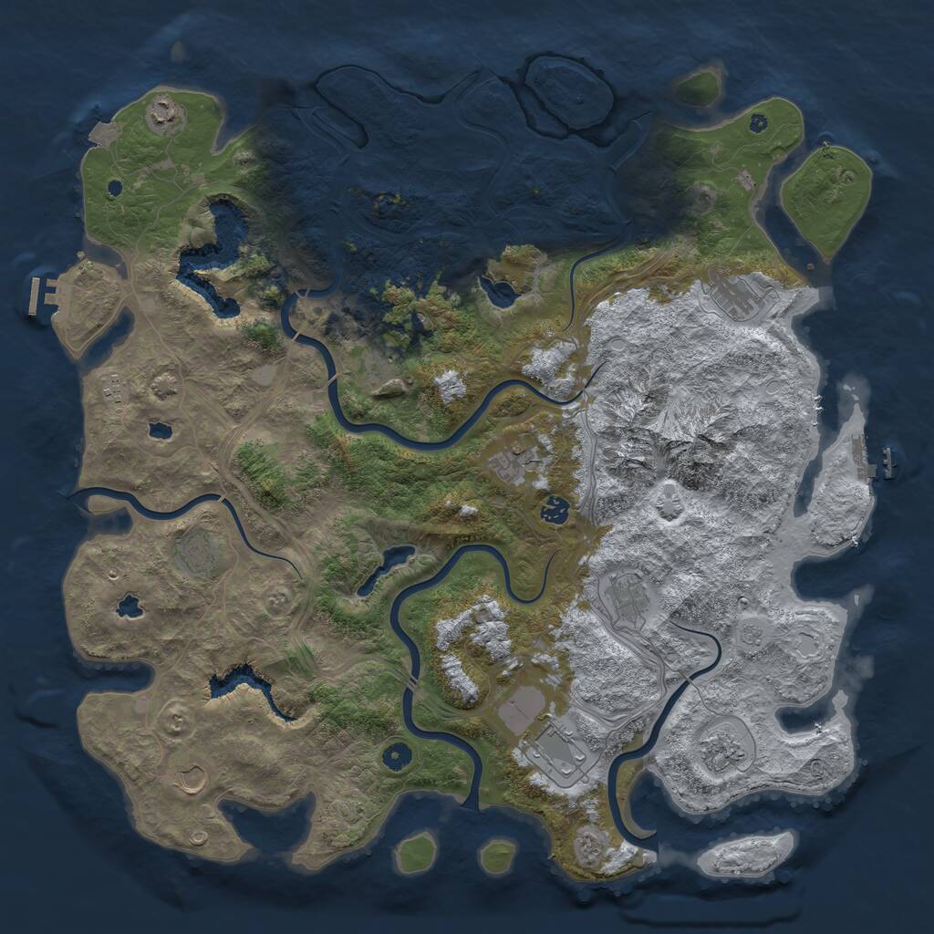 Rust Map: Procedural Map, Size: 5000, Seed: 52853, 17 Monuments