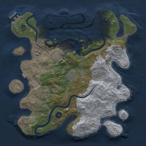 Thumbnail Rust Map: Procedural Map, Size: 3400, Seed: 1597878455, 13 Monuments