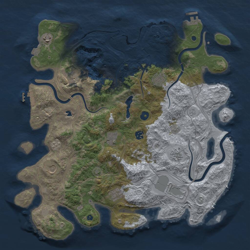 Rust Map: Procedural Map, Size: 4250, Seed: 806385303, 16 Monuments