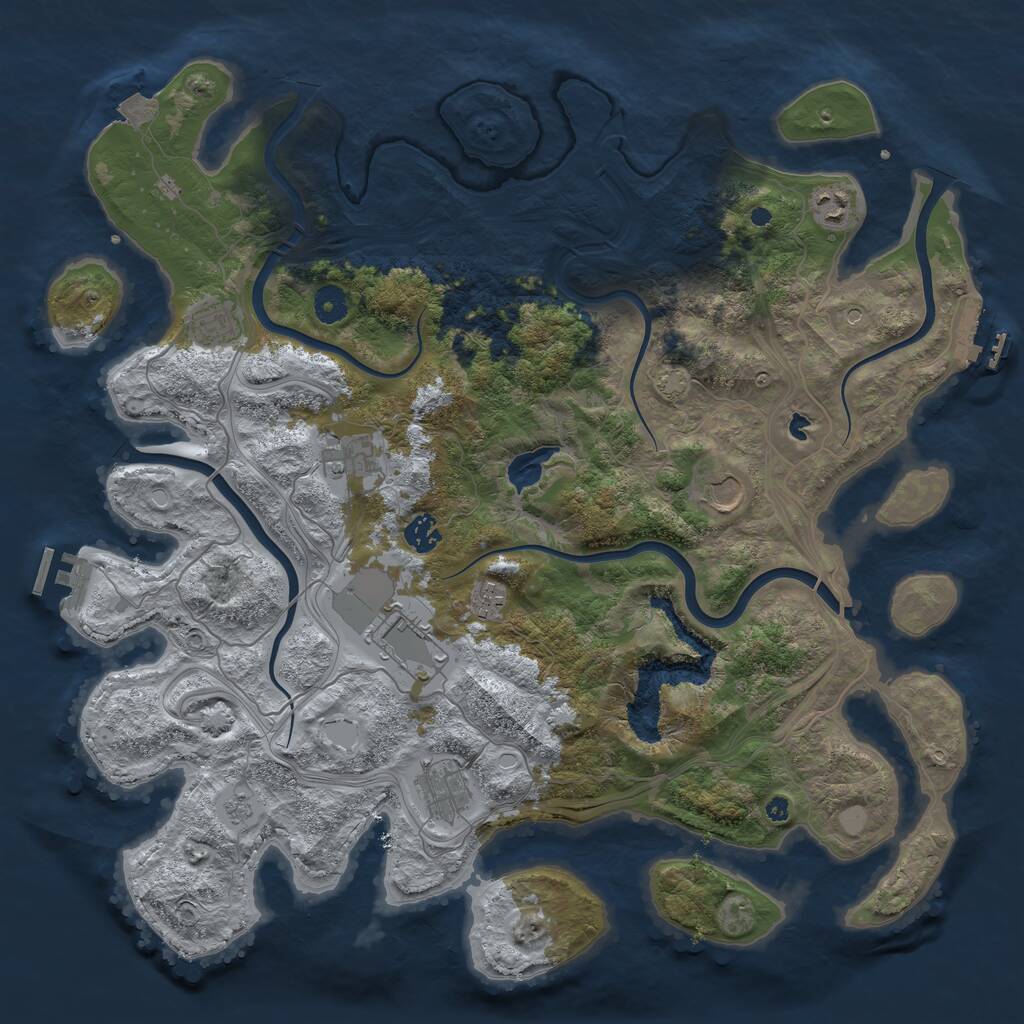 Rust Map: Procedural Map, Size: 4250, Seed: 1213592938, 14 Monuments