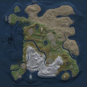 Thumbnail Rust Map: Procedural Map, Size: 3500, Seed: 1464197146, 15 Monuments