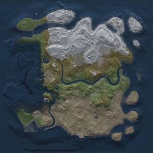 Thumbnail Rust Map: Procedural Map, Size: 3500, Seed: 22427526, 12 Monuments