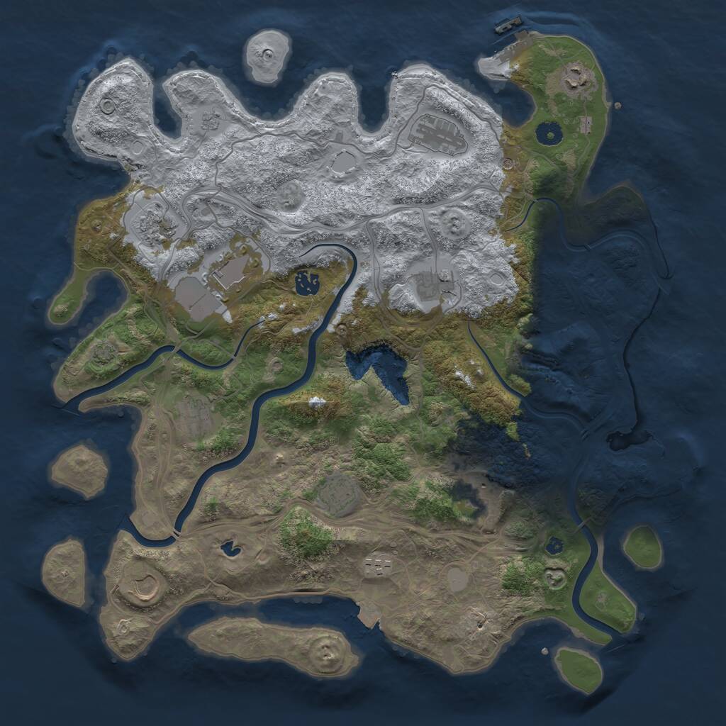 Rust Map: Procedural Map, Size: 4250, Seed: 1168729374, 17 Monuments