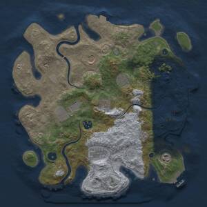 Thumbnail Rust Map: Procedural Map, Size: 3515, Seed: 3309, 14 Monuments