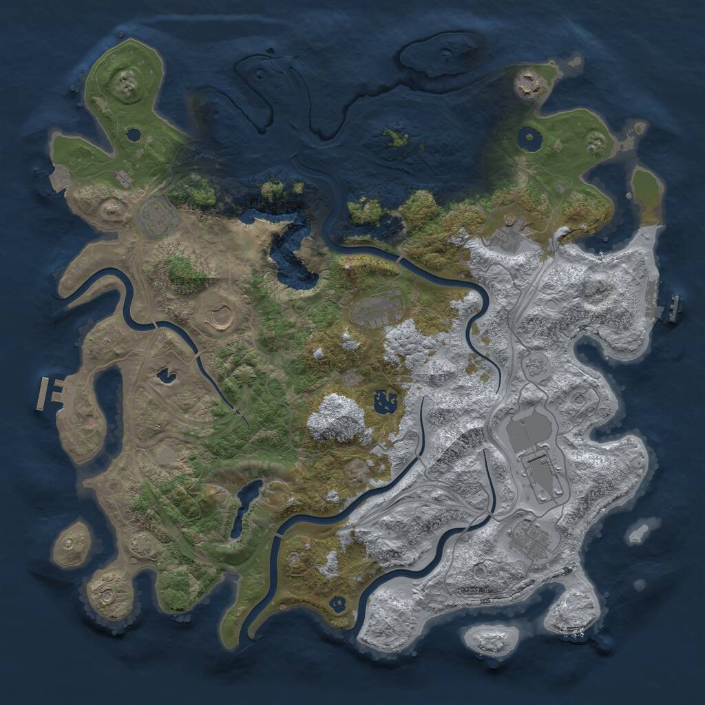 Rust Map: Procedural Map, Size: 4250, Seed: 1390884368, 15 Monuments