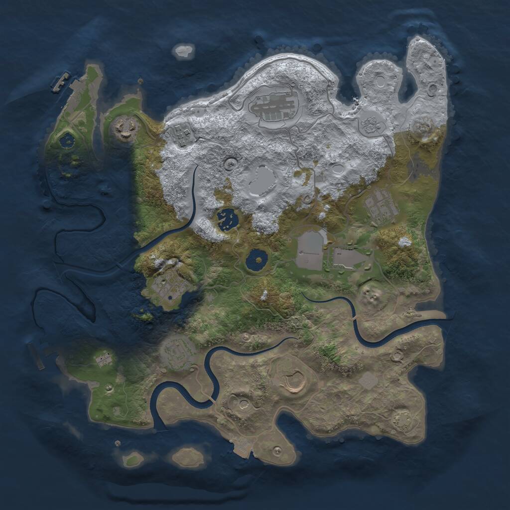 Rust Map: Procedural Map, Size: 3500, Seed: 1282639492, 15 Monuments