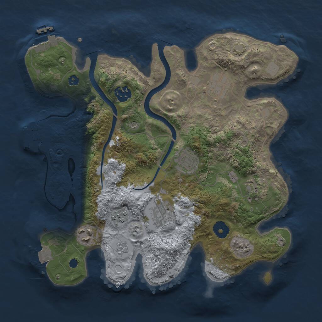 Rust Map: Procedural Map, Size: 3000, Seed: 12308, 13 Monuments