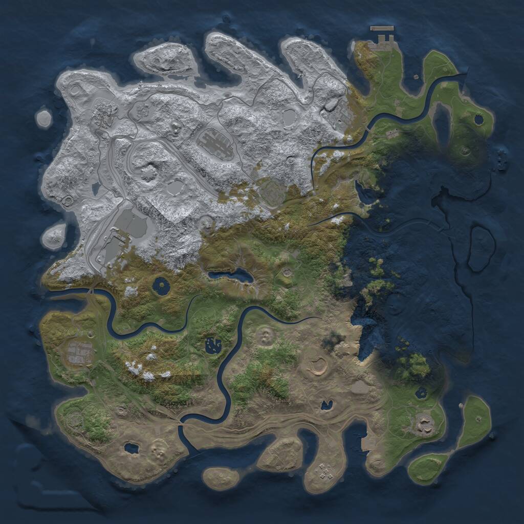 Rust Map: Procedural Map, Size: 4500, Seed: 416476038, 16 Monuments