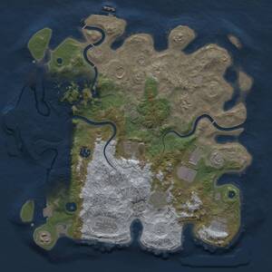 Thumbnail Rust Map: Procedural Map, Size: 3750, Seed: 1279407756, 16 Monuments
